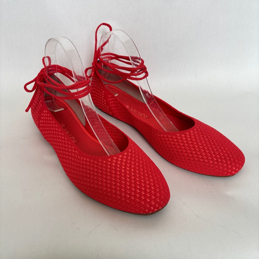 Rothy's Red Flats with Lace Detail